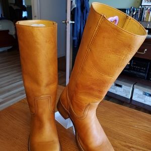 FRYE WOMENS  CAMPUS SADDLE LEATHER BOOTS